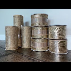 SOLD ON EBay•••Gold Burlap Ribbon Bundle